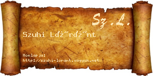 Szuhi Lóránt névjegykártya